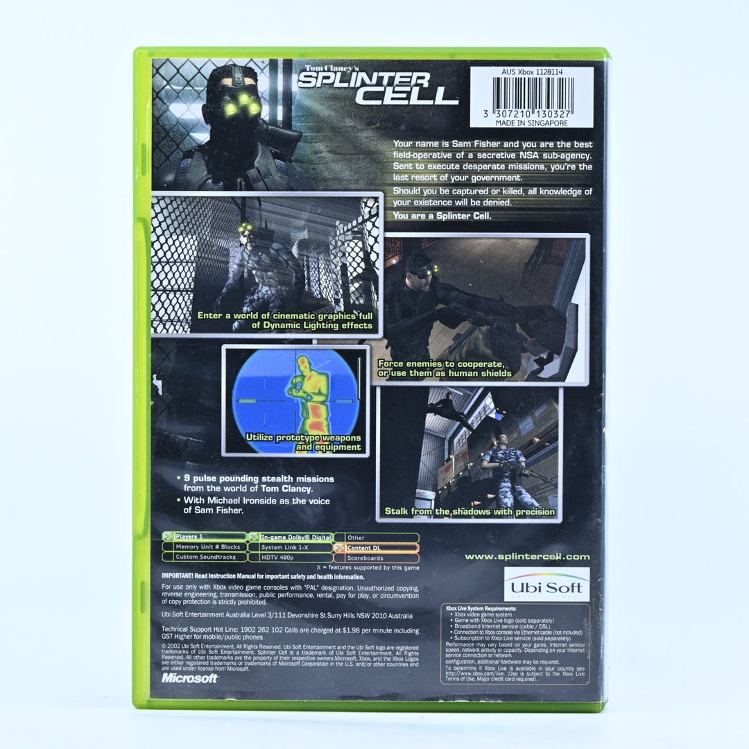 Tom Clancy's Splinter Cell - Original Xbox Game + Manual - PAL - MINT DISC!