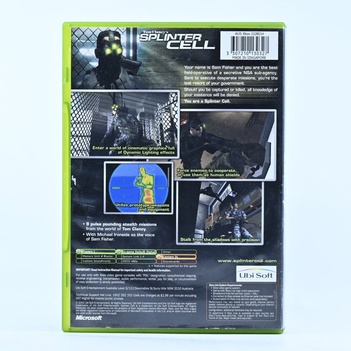 Tom Clancy's Splinter Cell - Original Xbox Game + Manual - PAL - MINT DISC!