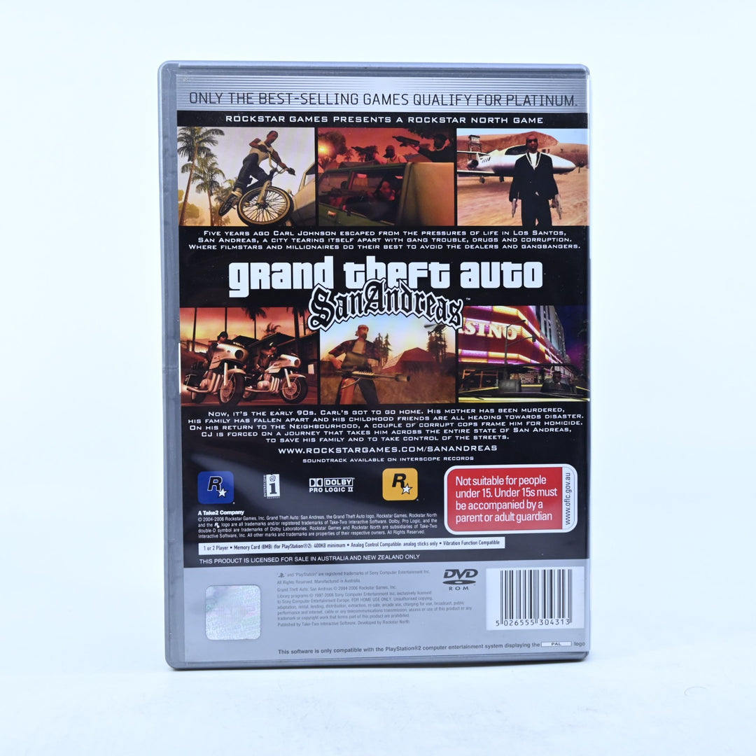 Grand Theft Auto: San Andreas - Sony Playstation 2 / PS2 Game + Manual + Map