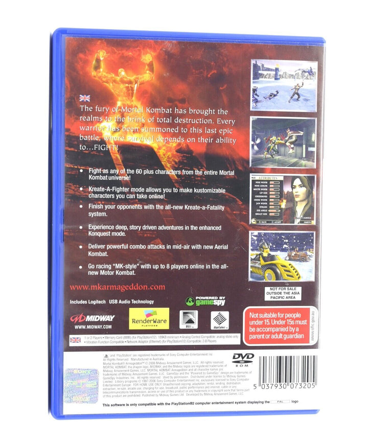 Mortal Kombat: Armageddon - Sony Playstation 2 / PS2 Game - PAL - FREE POST!