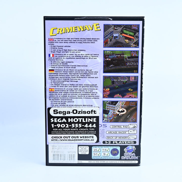 Crimewave - Sega Saturn Game + Manual - PAL - MINT DISC!