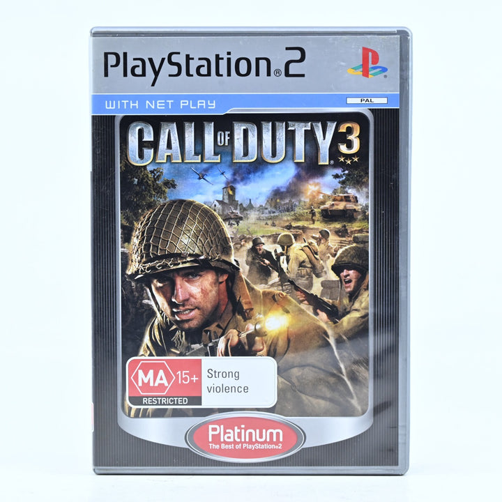 Call of Duty 3 - Sony Playstation 2 / PS2 Game + Manual - PAL - MINT DISC!