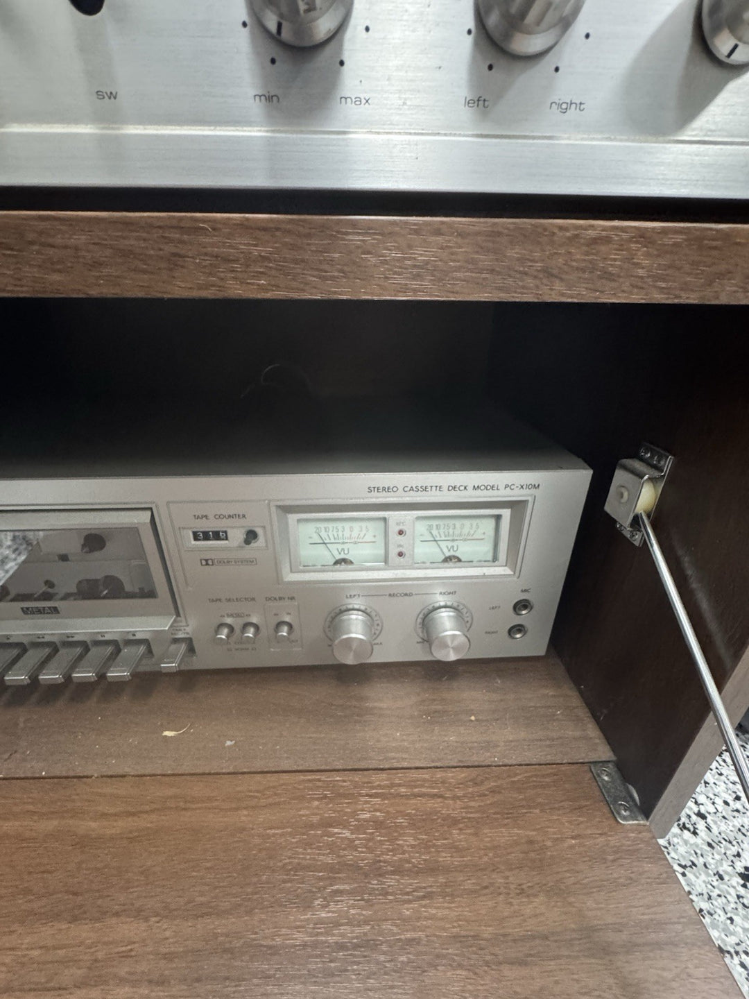 Vintage turntable stereo and tape player