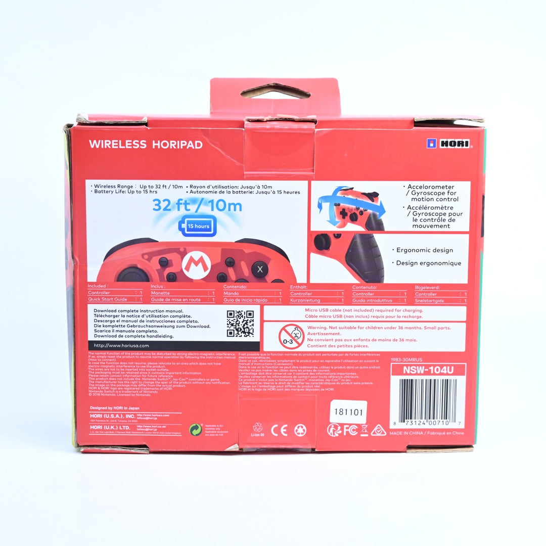 Super Mario Wireless Horipad Controller - Hori - Nintendo Switch Accessory