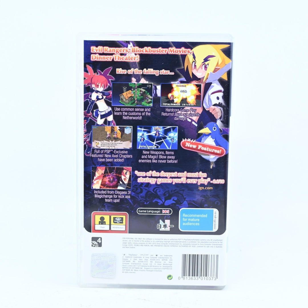 Disgaea 2: Dark Hero Days - Sony PSP Game + Manual - FREE POST!