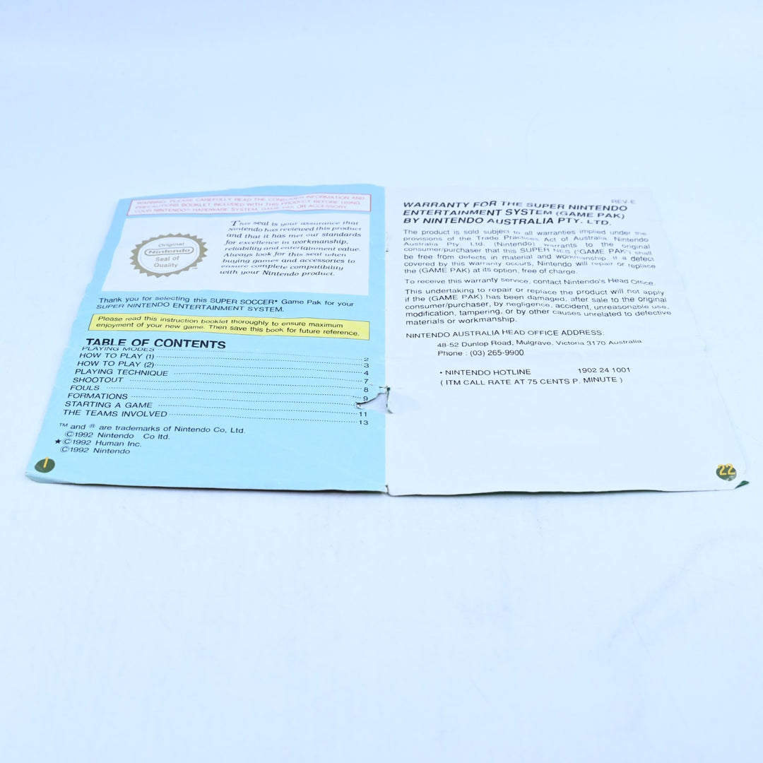 Super Soccer - Super Nintendo / SNES Game - PAL - FREE POST!