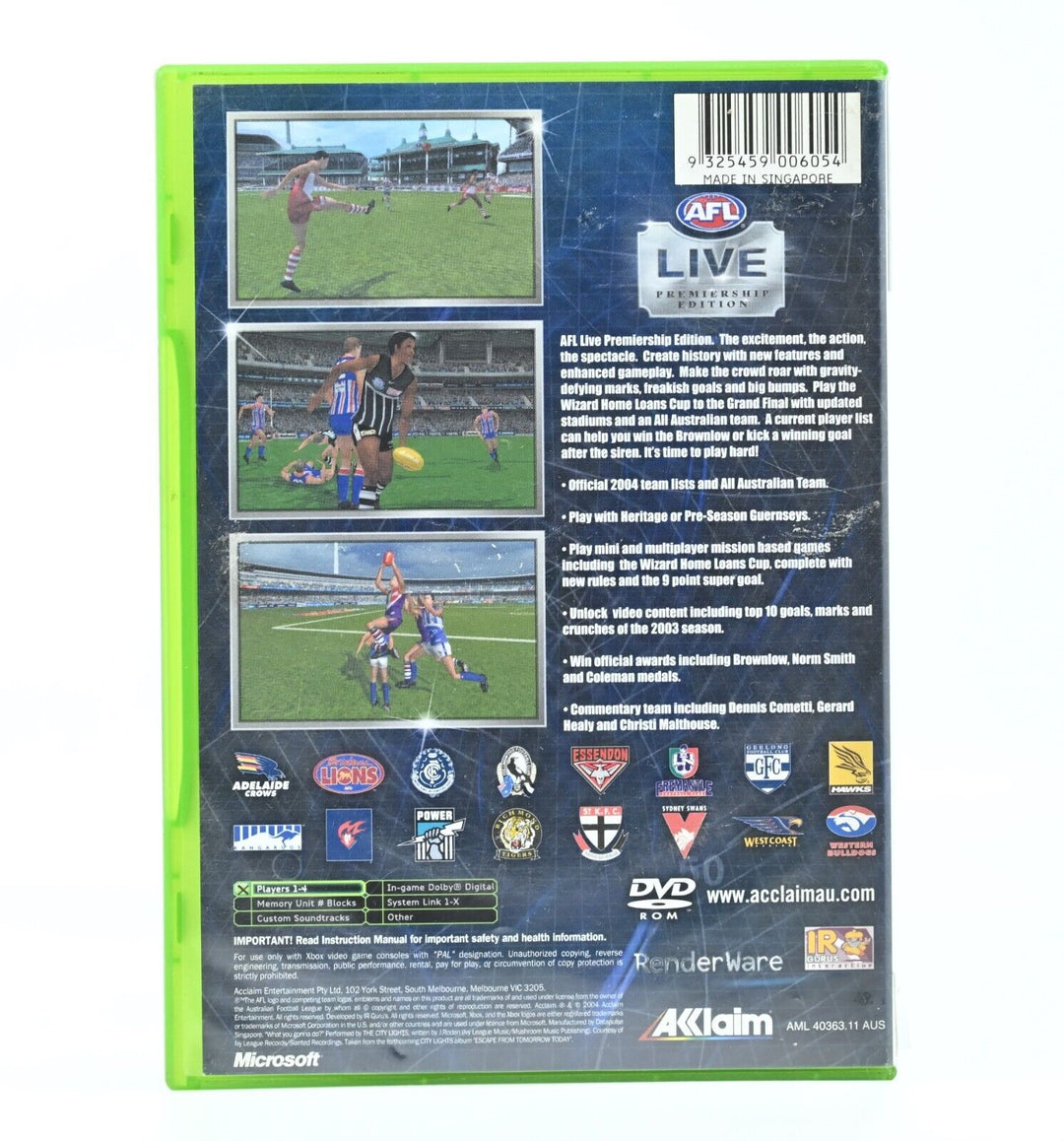 AFL: Live Premiership Edition - Xbox Game - PAL - FREE POST!