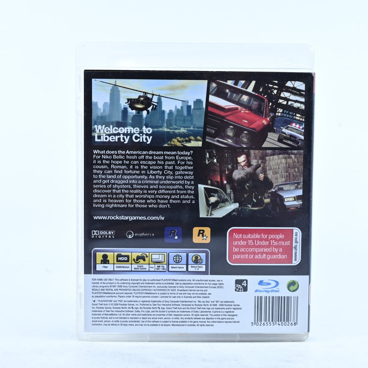 Grand Theft Auto IV - Sony Playstation 3 / PS3 Game + Manual + Map - MINT DISC!