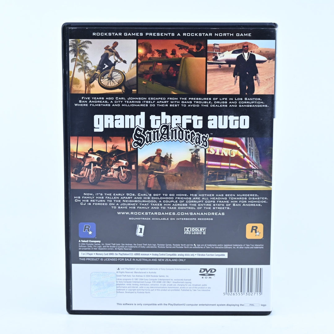 Grand Theft Auto: San Andreas - Sony Playstation 2 / PS2 Game + Manual + Map