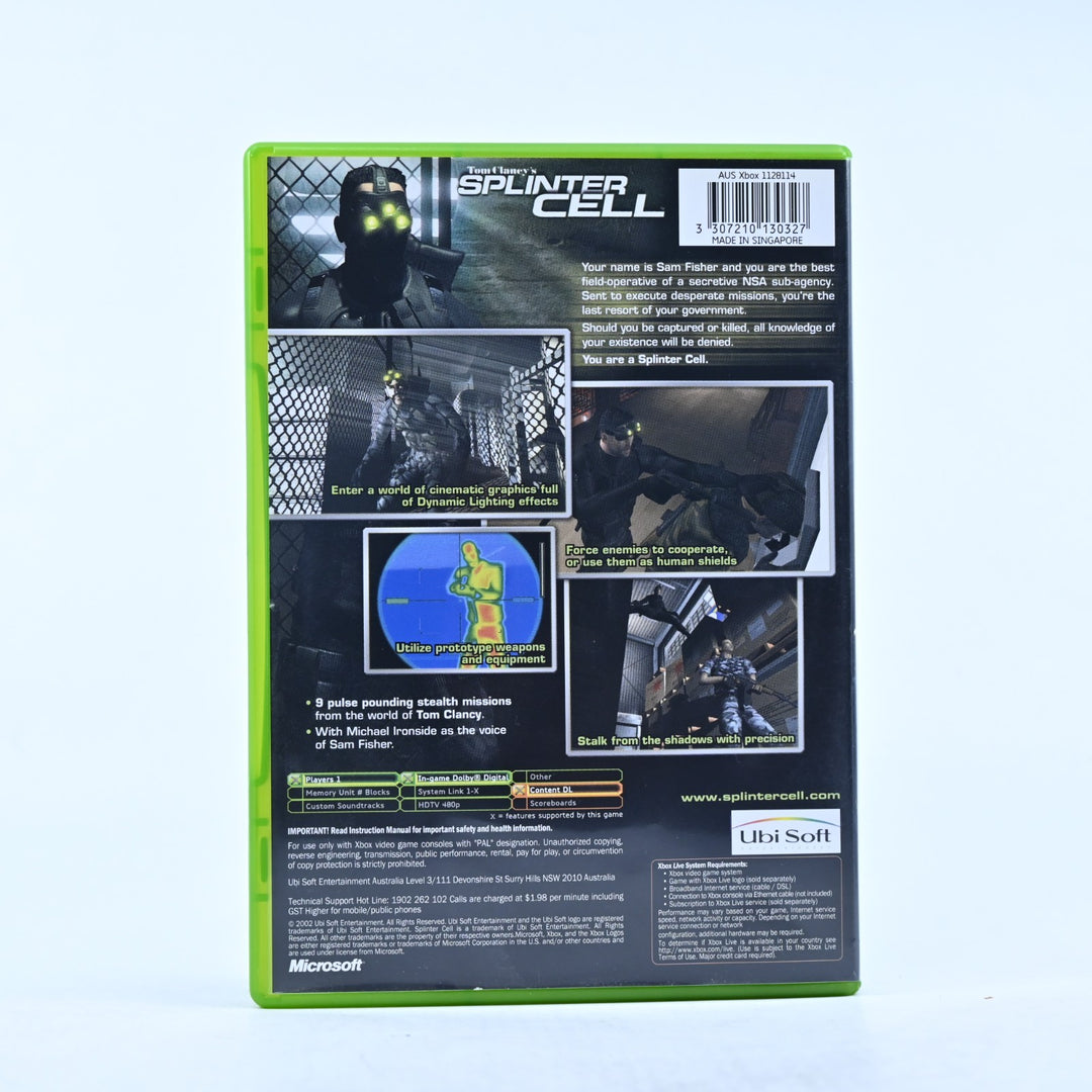 Tom Clancy's Splinter Cell - Original Xbox Game + Manual - PAL - MINT DISC!