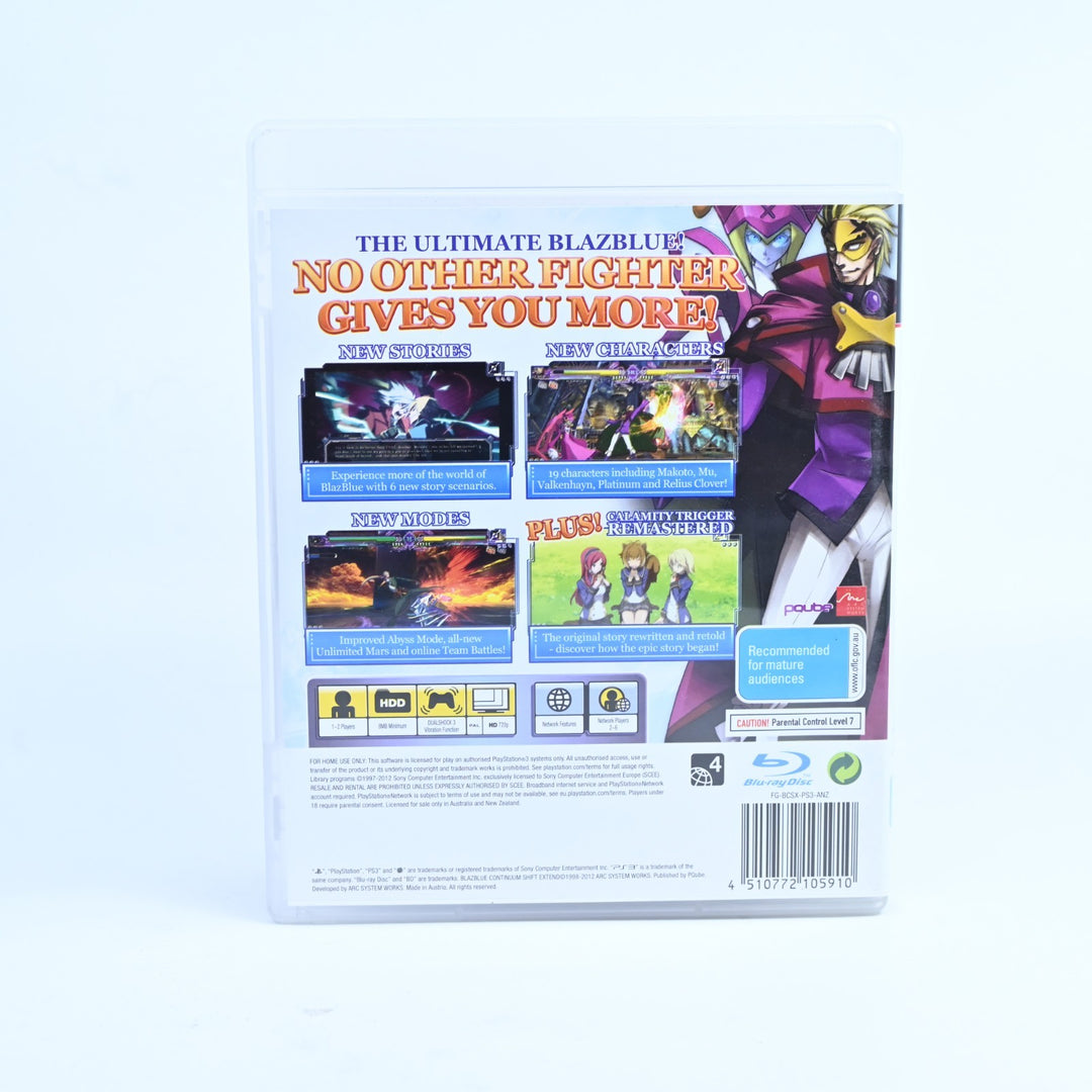 BlazBlue Continuum Shift Extend - Sony Playstation 3 / PS3 Game + Manual