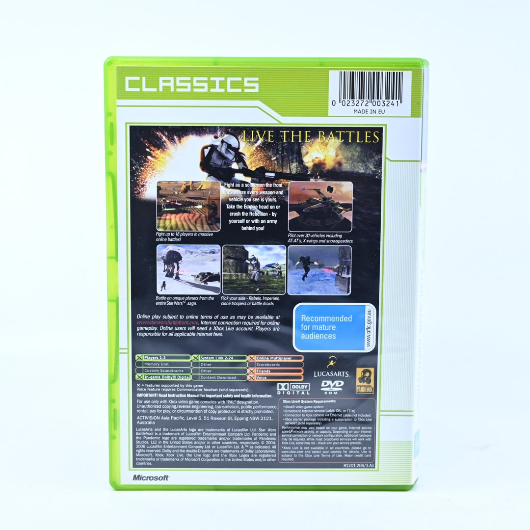 Star Wars Battlefront - Original Xbox Game + Manual - PAL - MINT DISC!