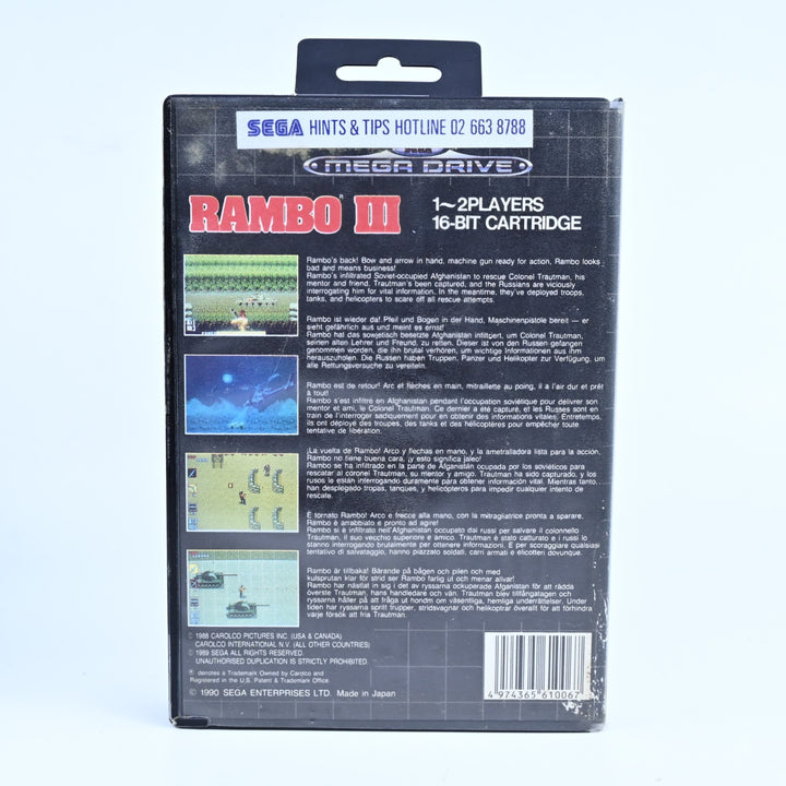 Rambo III - Sega Mega Drive Game + Manual - PAL - FREE POST!