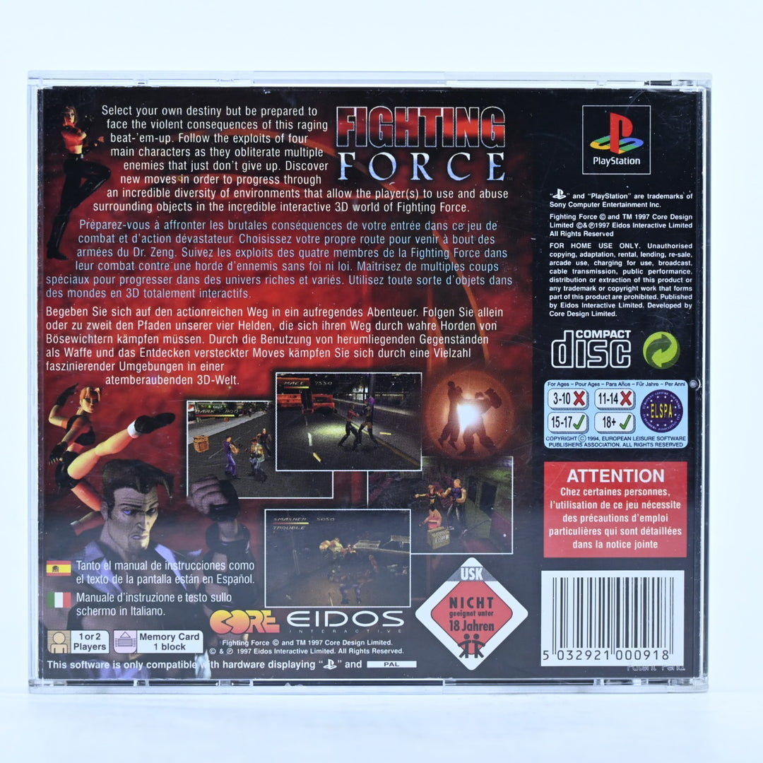 Fighting Force - Sony Playstation 1 / PS1 Game + Manual - PAL - MINT DISC!