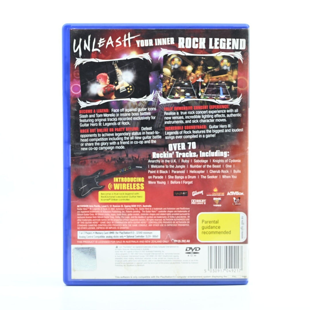 Guitar Hero III: Legends of Rock - Sony Playstation 2 / PS2 Game - PAL