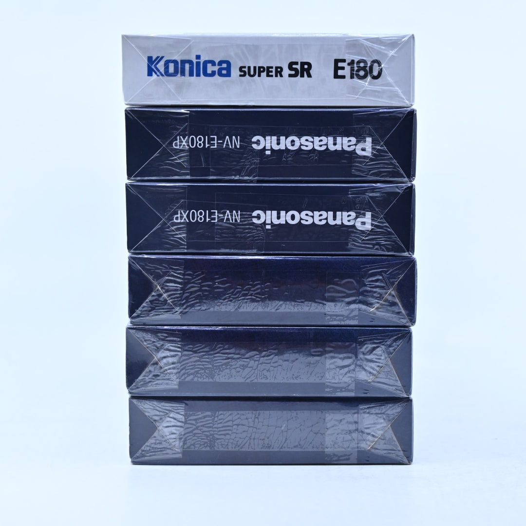 6 x Assorted E-180 Blank VHS Cassette Tape - PAL - VHS