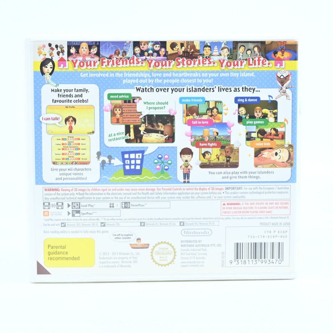 LIKE NEW! Tomodachi Life - Nintendo 3DS Game - PAL - FREE POST!