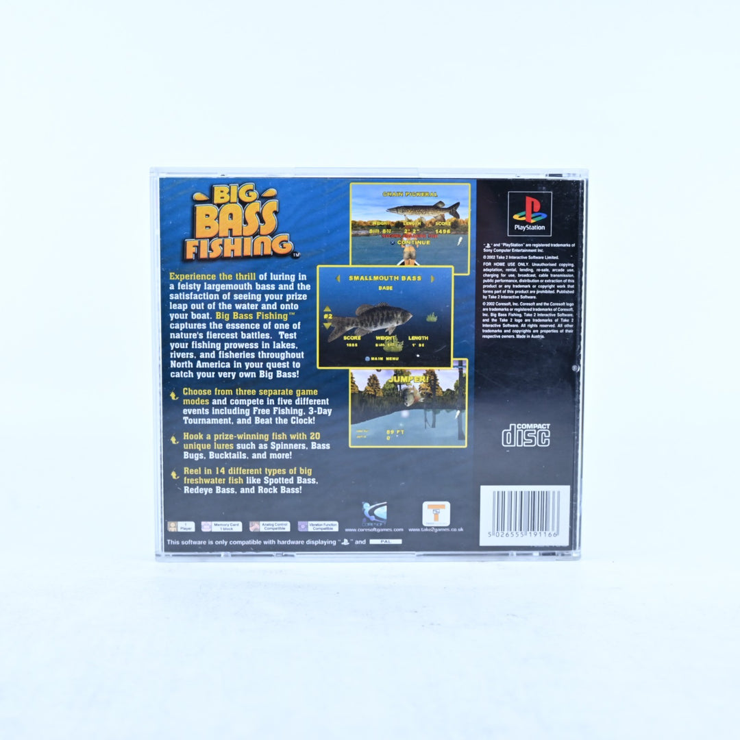 Big Bass Fishing - Sony Playstation 1 / PS1 Game + Manual - PAL - MINT DISC!