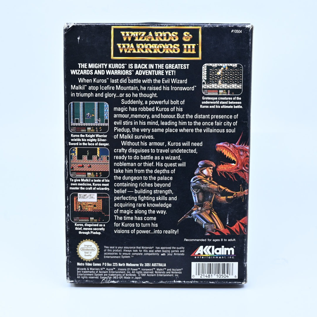 Wizards & Warriors III 3 - Nintendo Entertainment System / NES Boxed Game - PAL
