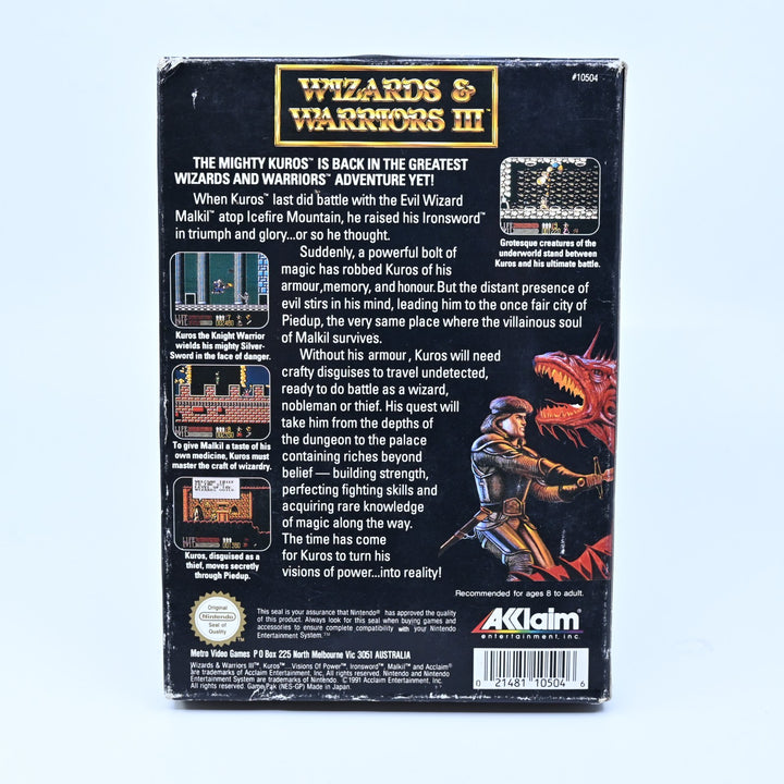 Wizards & Warriors III 3 - Nintendo Entertainment System / NES Boxed Game - PAL