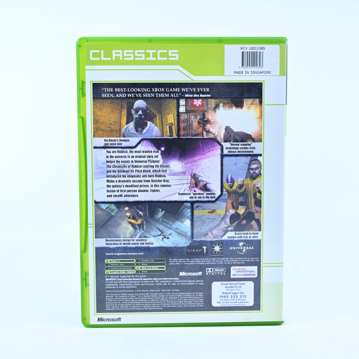 The Chronicles of Riddick - Original Xbox Game + Manual - PAL - MINT DISC!