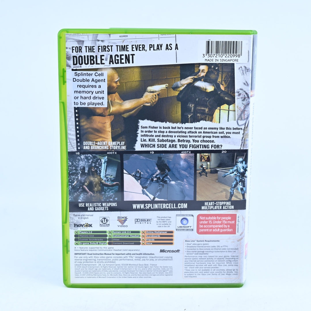 Tom Clancy's Splinter Cell: Double Agent - Original Xbox Game + Manual - PAL