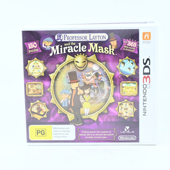 Professor Layton and the Miracle Mask - Nintendo 3DS Game - PAL + Manual