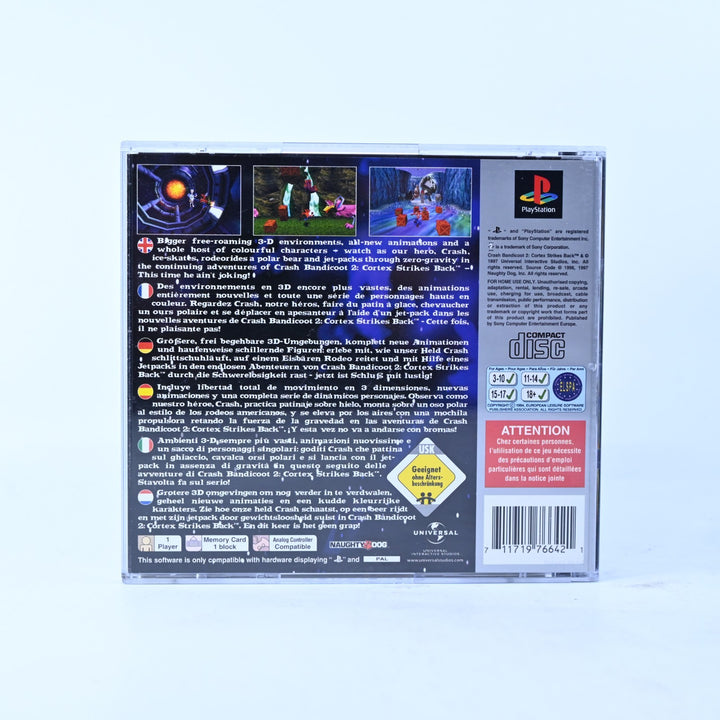Crash Bandicoot 2: Cortex Strikes Back - Sony Playstation 1 / PS1 Game + Manual