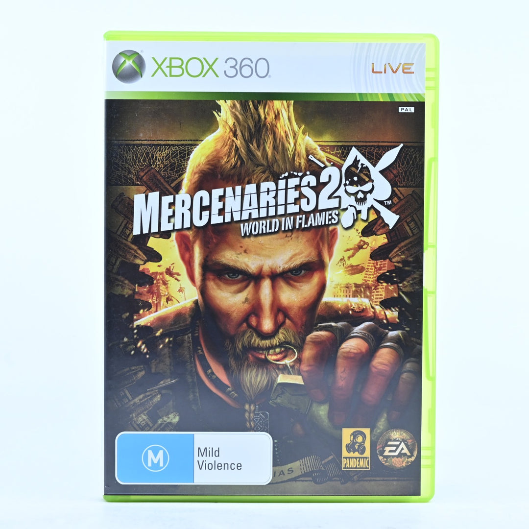 Mercenaries 2: World in Flames - Xbox 360 Game + Manual - PAL - MINT DISC!
