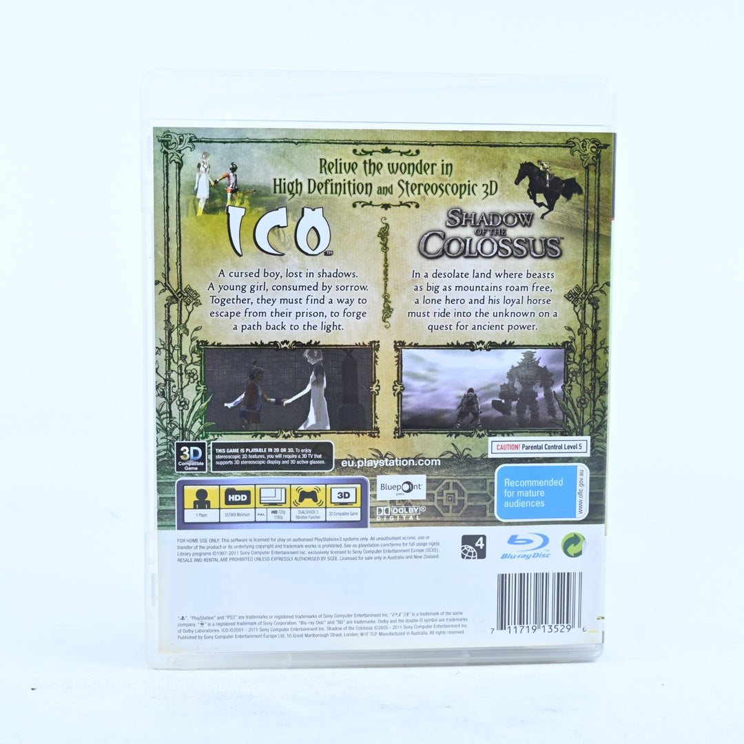 Ico & Shadow of the Colossus Collection - Sony Playstation 3 / PS3 Game + Manual