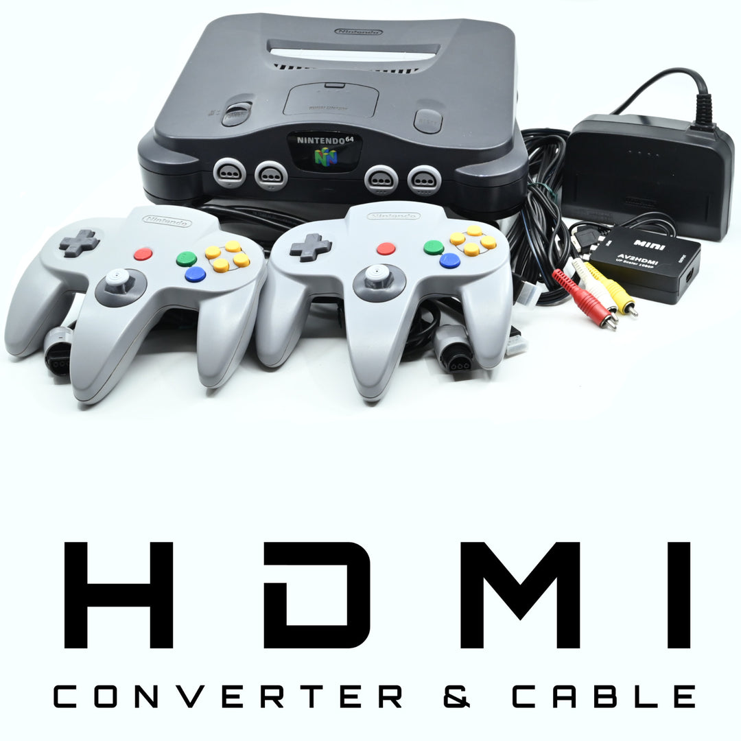 Nintendo 64 Console / N64 - (1,2,3 or 4) GENUINE CONTROLLERS + CABLES &amp; HDMI!