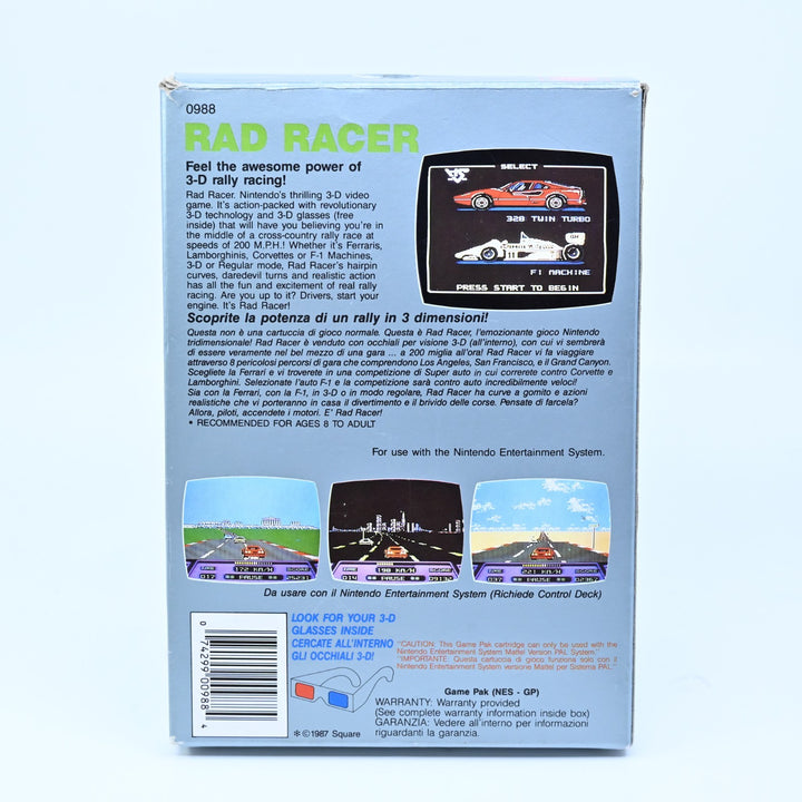 Rad Racer - Nintendo Entertainment System / NES Boxed Game - PAL - FREE POST!