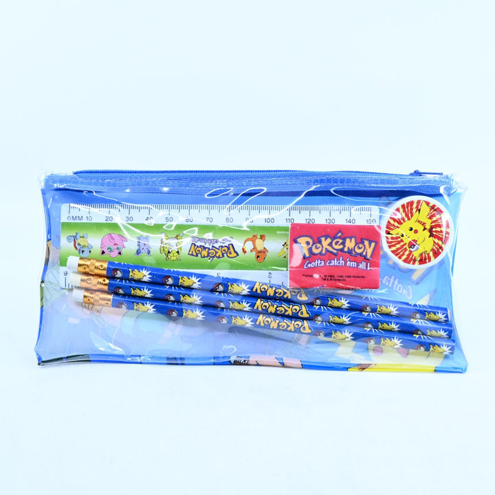 Vintage Pokemon Pencil Case - Blue - 1998 - Anime Toy Collectable