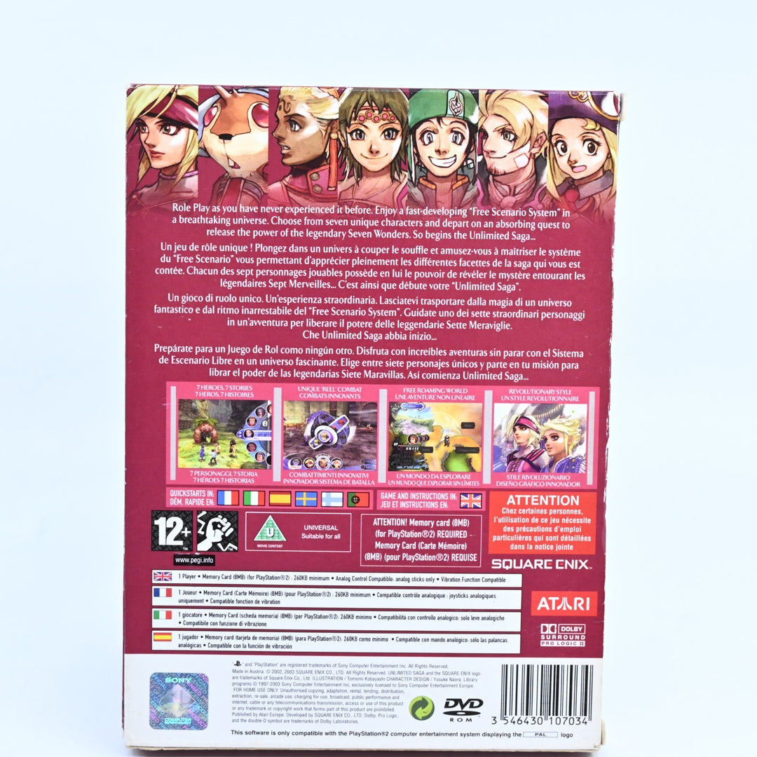 Unlimited SaGa - Sony Playstation 2 / PS2 Game + Manual - PAL - MINT DISCS!