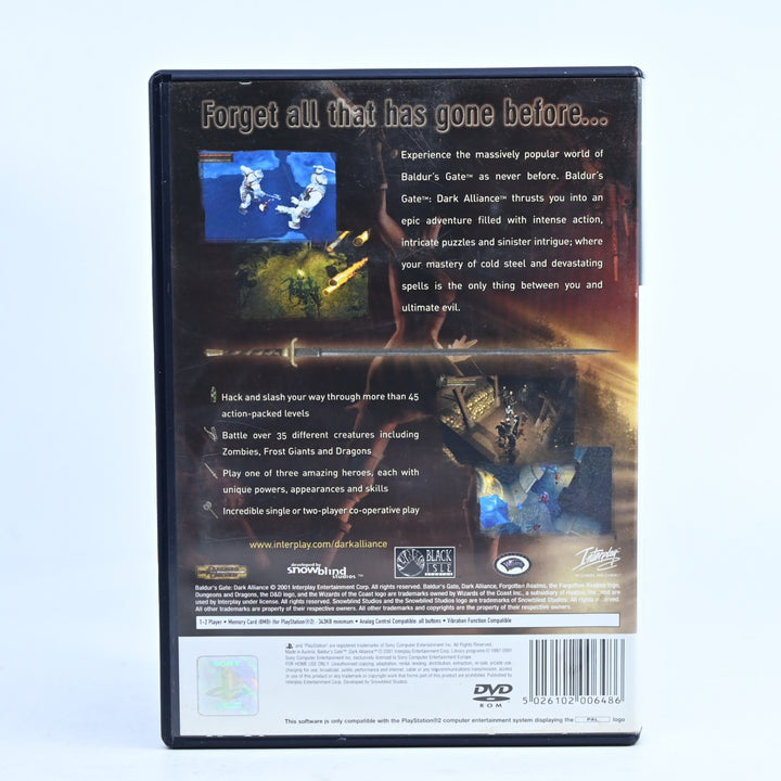 Baldur's Gate: Dark Alliance - Sony Playstation 2 / PS2 Game + Manual - PAL