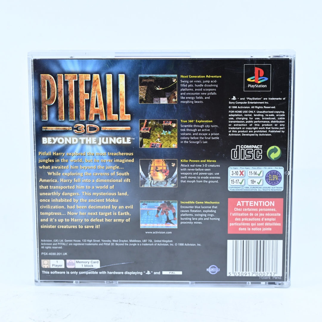 Pitfall 3D: Beyond The Jungle - Sony Playstation 1 / PS1 Game + Manual - PAL
