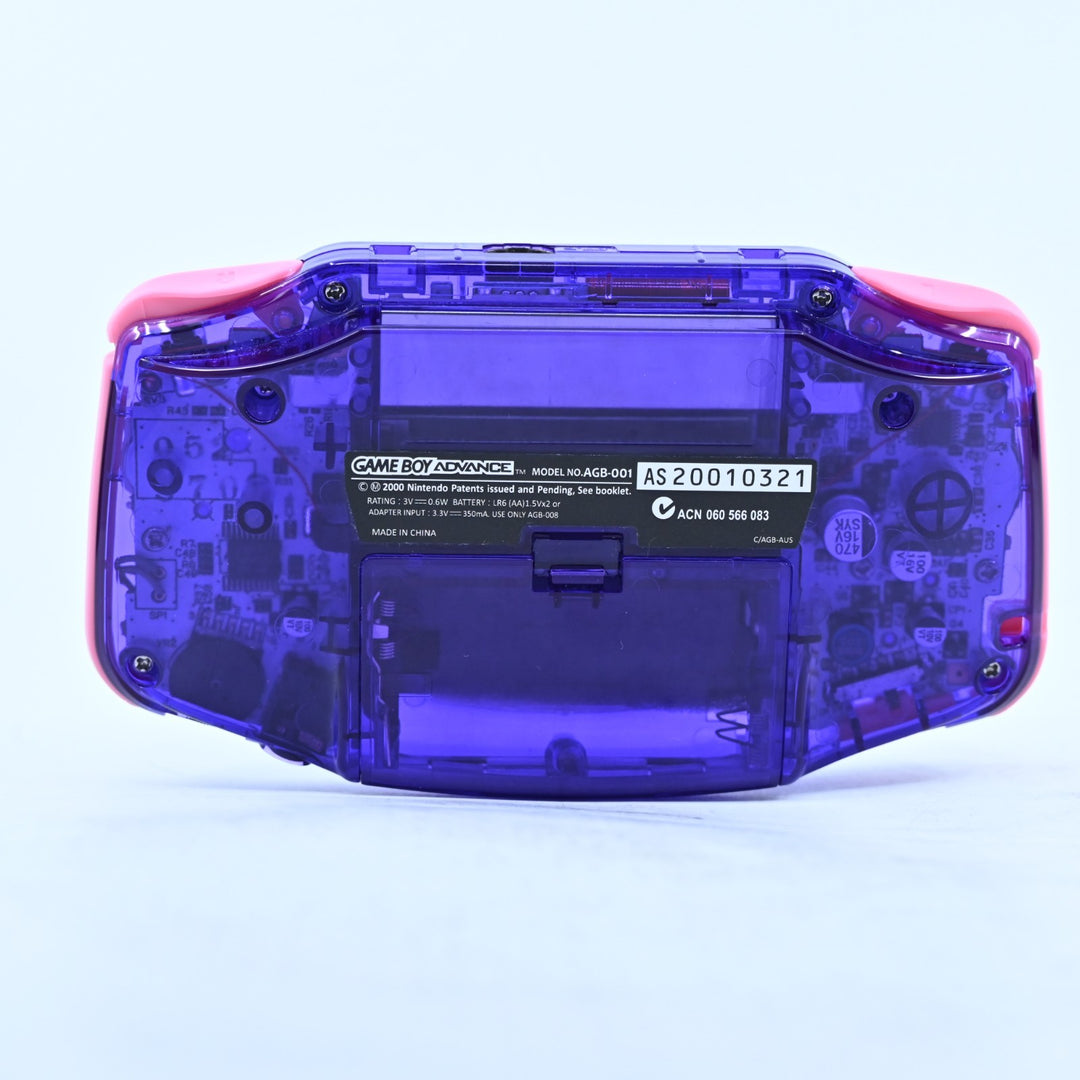 Clear Purple/Pink + IPS Screen - Nintendo Gameboy Advance Console - AGB-001