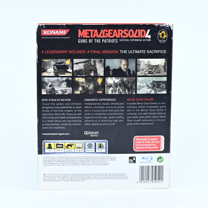 Metal Gear Solid 4: Guns of The Patriots - Sony Playstation 3 PS3 Game + Manual