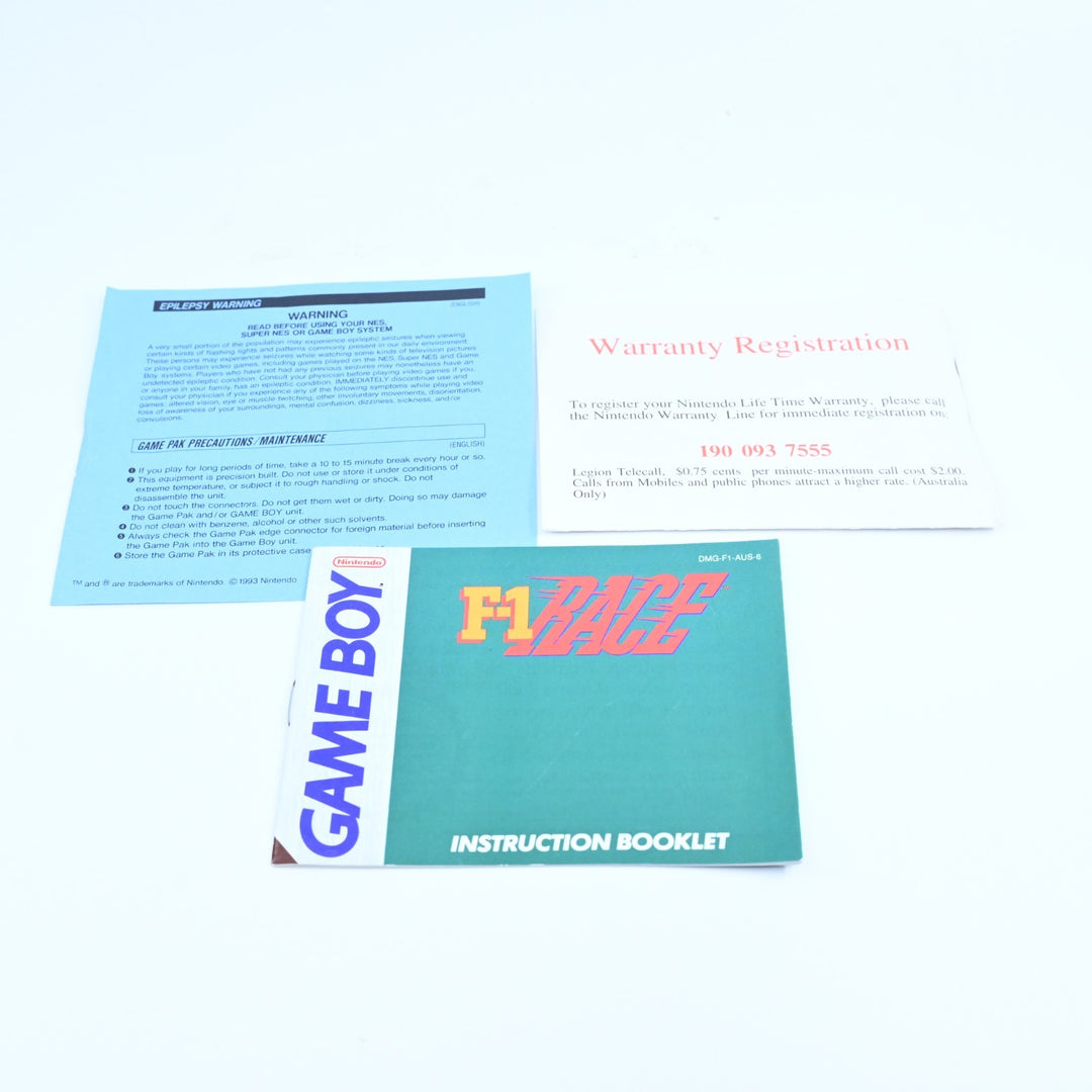 F-1 Race - Nintendo Gameboy Boxed Game - PAL - FREE POST!