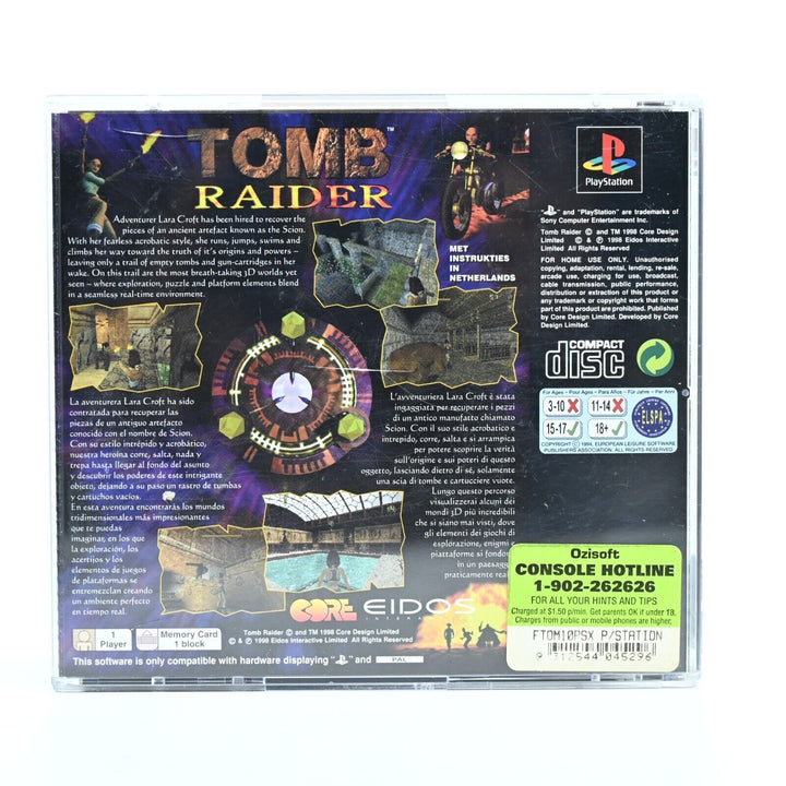 Tomb Raider + Manual- Sony Playstation 1 / PS1 Game - PAL - MINT DISC!