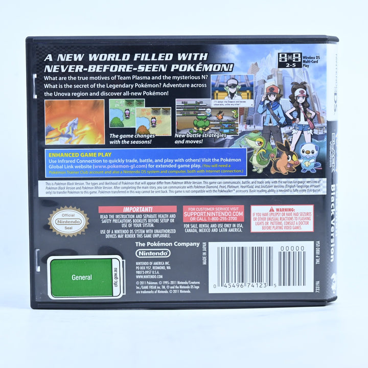 Pokemon Black - Nintendo DS Game - Region Free - No Manual - FREE POST!