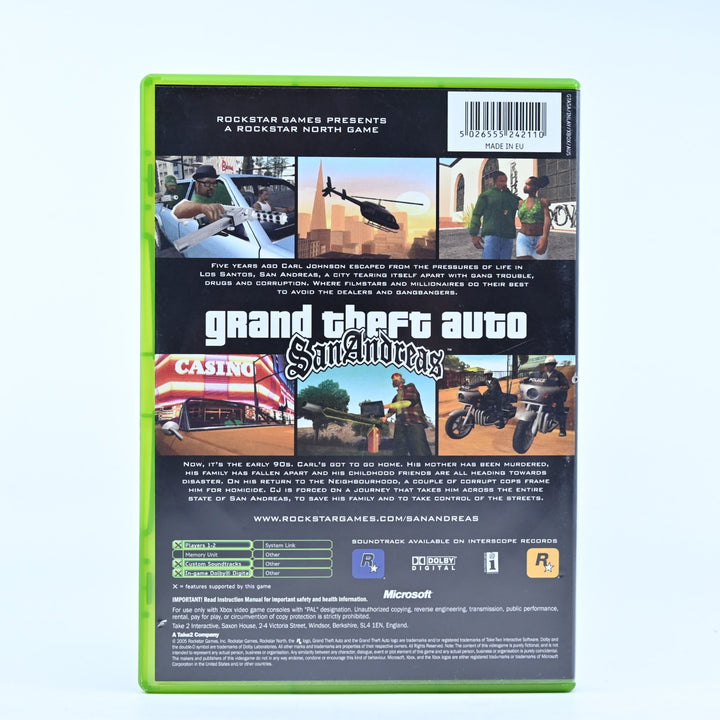 Grand Theft Auto: San Andreas - Original Xbox Game + Manual + Map - MINT DISC!