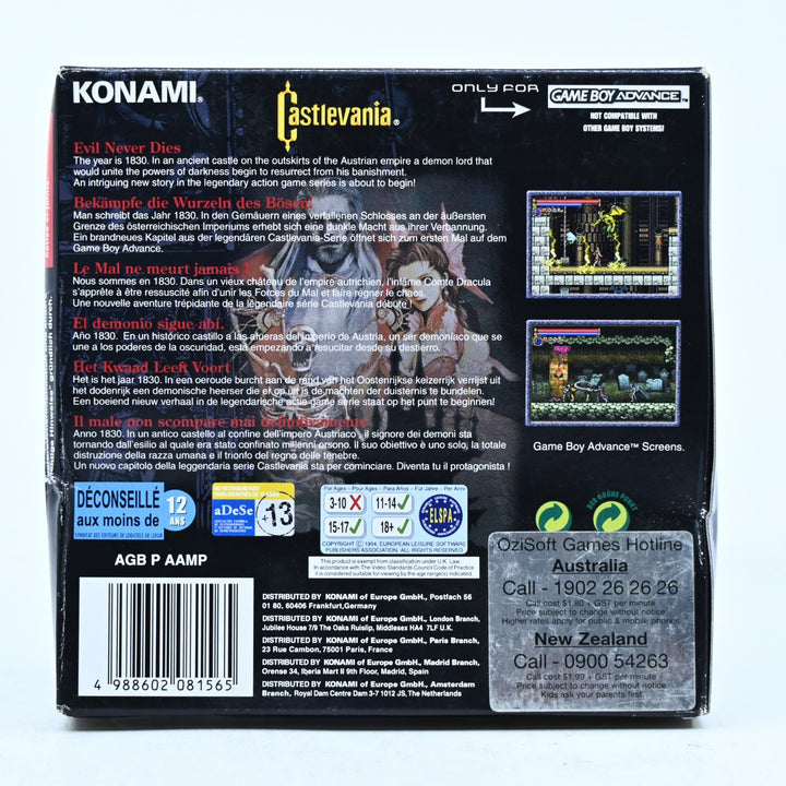 Castlevania: Circle of the Moon - Nintendo Gameboy Advance / GBA Boxed Game