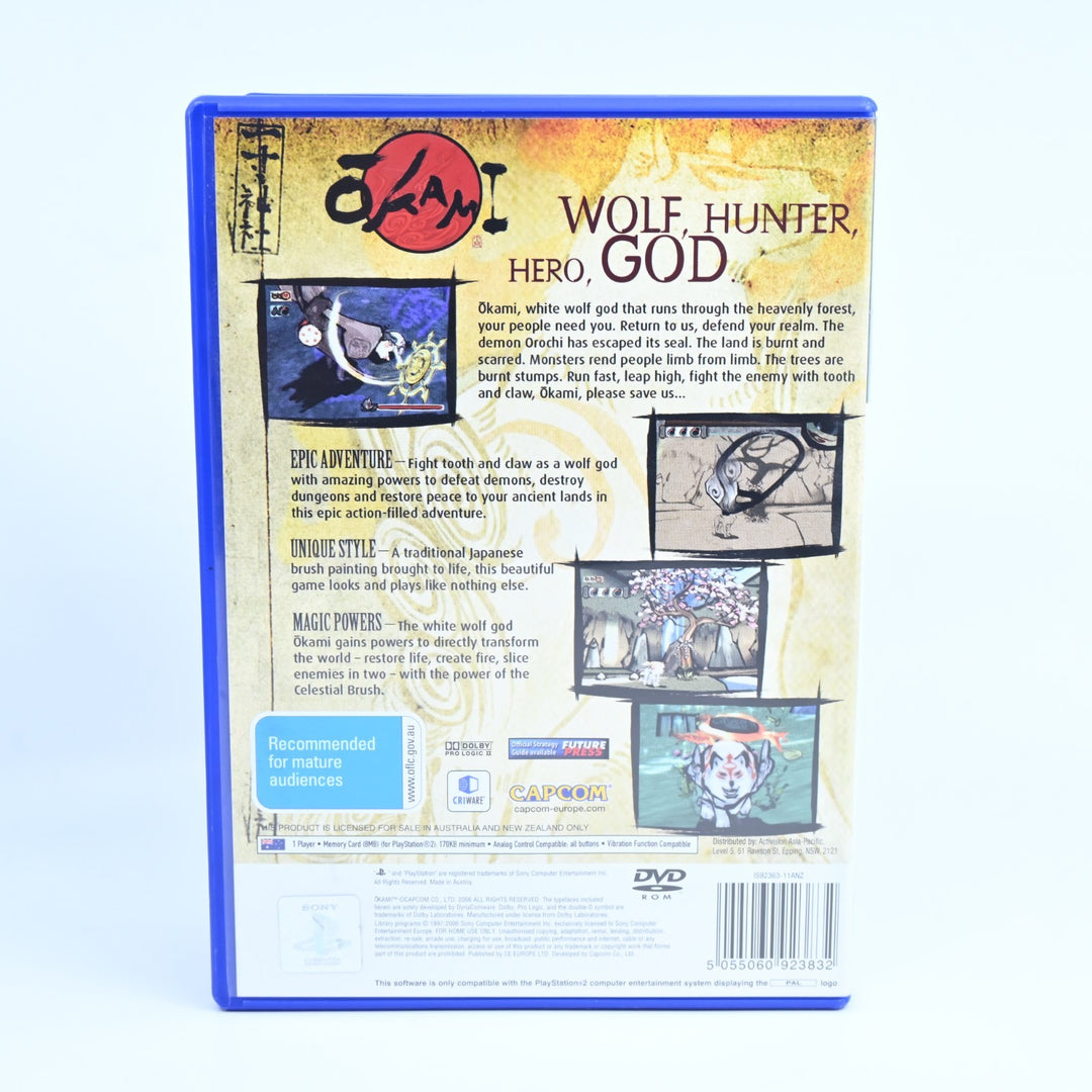 Okami - Sony Playstation 2 / PS2 Game + Manual - PAL - MINT DISC!