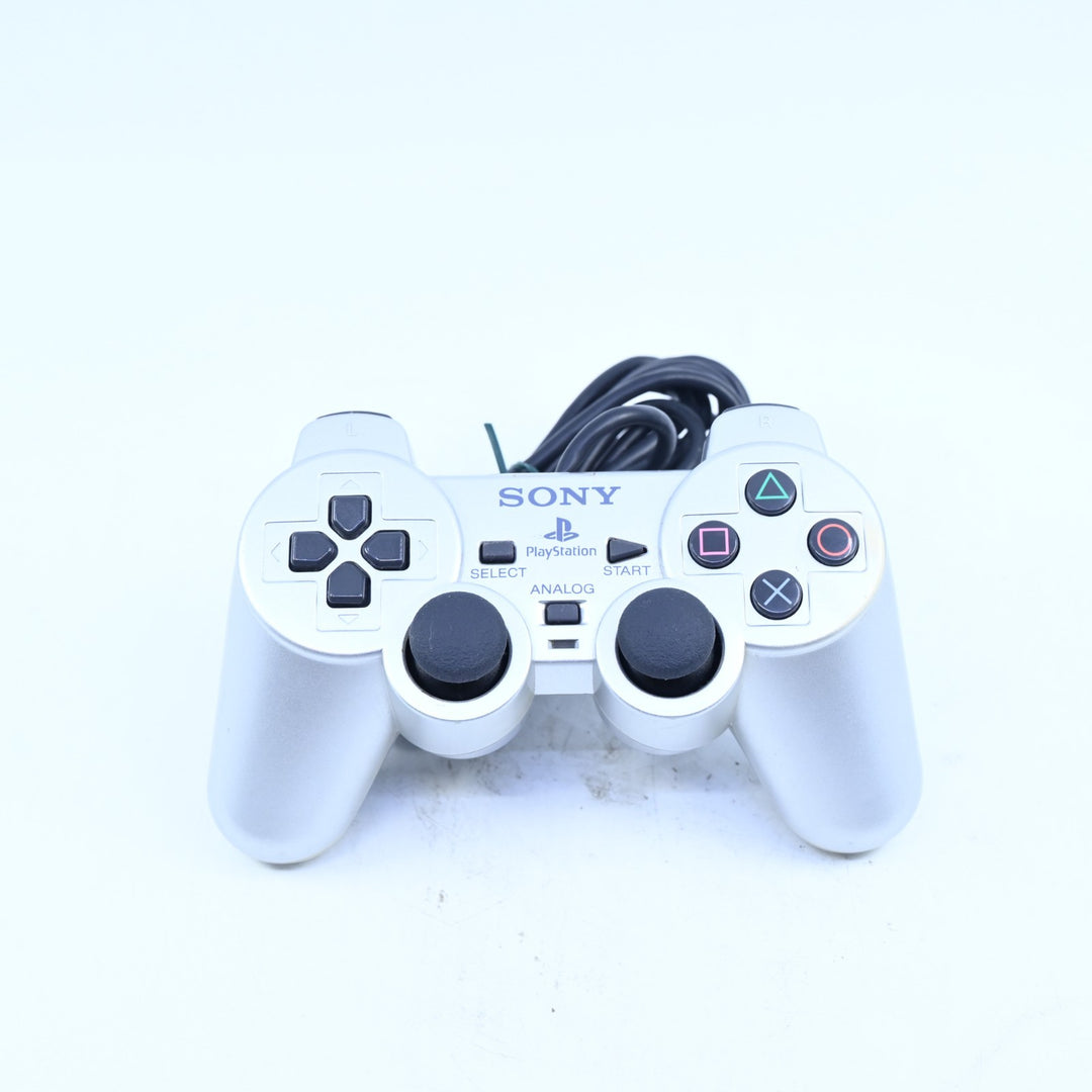 Sony Playstation 2 / PS2 Console Fat Silver GENUINE CONTROLLER + CABLES + HDMI