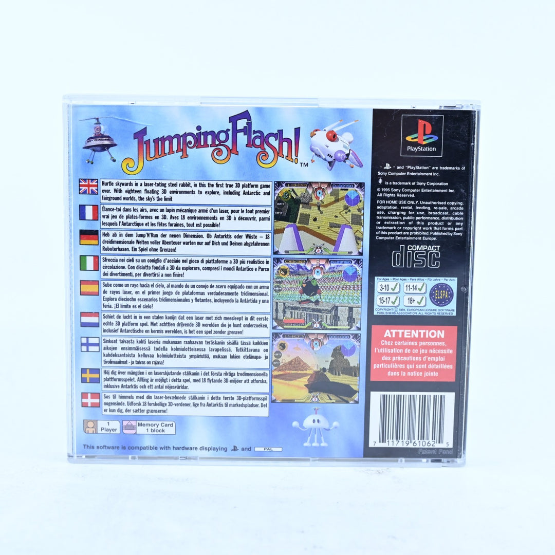Jumping Flash - Sony Playstation 1 / PS1 Game + Manual - PAL - MINT DISC!
