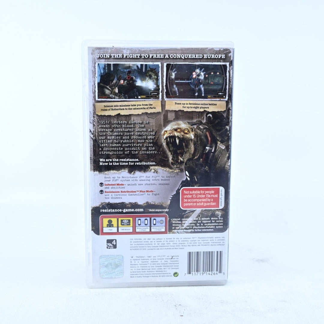 Resistance: Retribution - Sony PSP Game - No Manual - FREE POST!