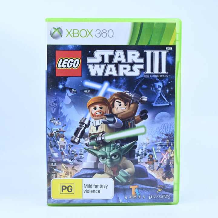 LEGO Star Wars III: The Clone Wars - Xbox 360 Game + Manual - PAL - MINT DISC!