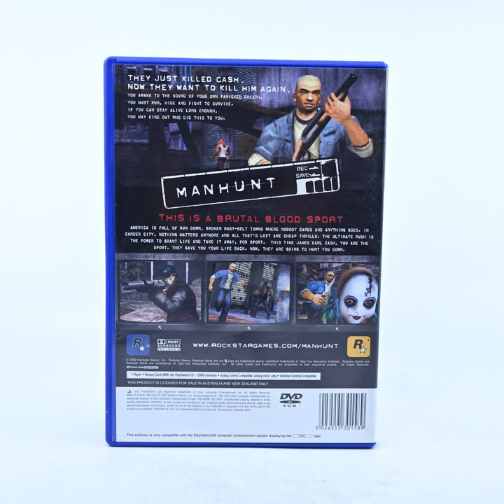Manhunt - Sony Playstation 2 / PS2 Game + Manual - PAL - EX-RENTAL