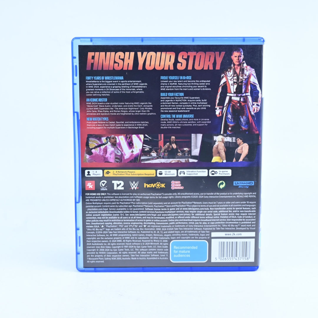 WWE 2K24 - Sony Playstation 5 / PS5 Game - MINT DISC!